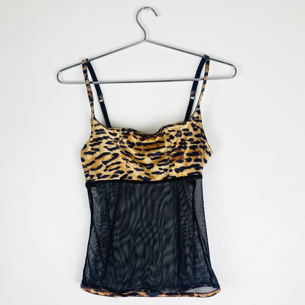 SOLD Vintage 90s VS Sheer Leopard Sexy Tank Top - Picture 3 of 8